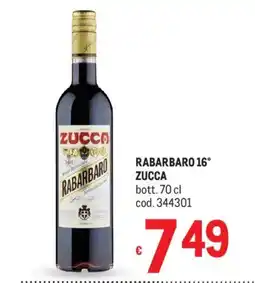 Metro Rabarbaro Zucca offerta