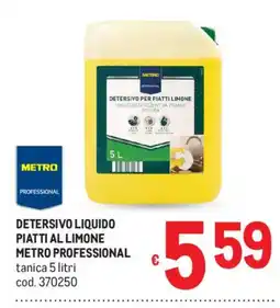 Metro Detersivo liquido piatti al limone Metro Professional offerta