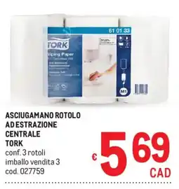 Metro Asciugamano rotolo ad estrazione centrale Tork offerta