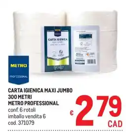 Metro Carta igienica maxi jumbo Metro Professional offerta