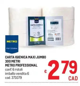 Metro Carta igienica maxi jumbo Metro Professional offerta