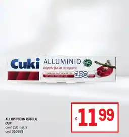 Metro Alluminio in rotolo Cuki offerta