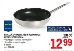 Metro Padella antiaderente in acciaio inox Metro Professional offerta