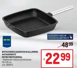 Metro Bistecchiera quadrata in alluminio antiaderente Metro Professional offerta