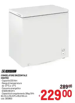 Metro Congelatore orizzontale Hightec offerta