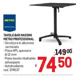 Metro Tavolo bar Massini Metro Professional offerta