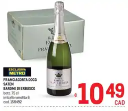 Metro Franciacorta DOCG Satén Barone di Erbusco offerta