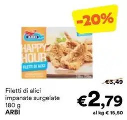 Unes Filetti di alici impanate surgelate ARBI offerta