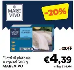 Unes Filetti di platessa surgelati MAREVIVO offerta