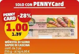 PENNY Würstel di suino sapor di cascina offerta