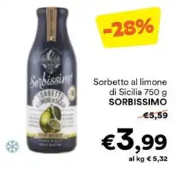 Unes Sorbetto al limone di Sicilia SORBISSIMO offerta
