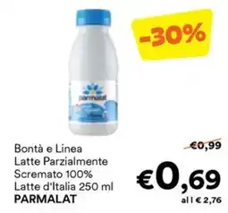 Unes Bontà e Linea Latte Parzialmente Scremato 100% Latte d'Italia PARMALAT offerta