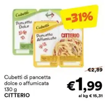 Unes Cubetti di pancetta dolce o affumicata CITTERIO offerta