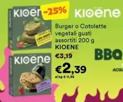 Unes Burger o Cotolette vegetali gusti assortiti KIOENE offerta