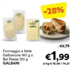 Unes Formaggio a fette Galbanone o Bel Paese offerta