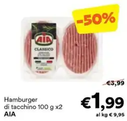 Unes Hamburger di tacchino AIA offerta