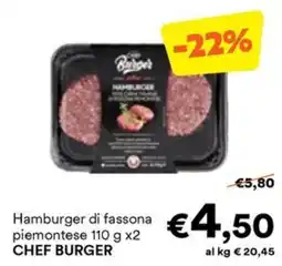 Unes Hamburger di fassona piemontese CHEF BURGER offerta