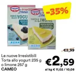 Unes Le nuove Irresistibili Torta allo yogurt o limone CAMEO offerta