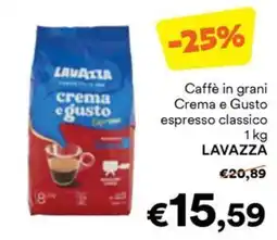 Unes Caffè in grani Crema e Gusto espresso classico LAVAZZA offerta