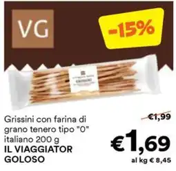 Unes Grissini con farina di grano tenero tipo "0" italiano IL VIAGGIATOR GOLOSO offerta