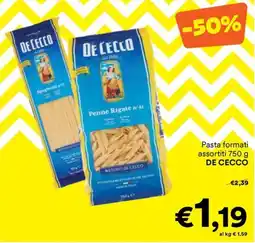 Unes Pasta formati assortiti DE CECCO offerta