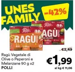 Unes Ragù Vegetale di Olive o Peperoni e Melanzane Pollì offerta