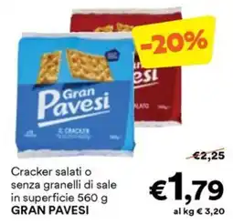 Unes Cracker salati o senza granelli di sale GRAN PAVESI offerta