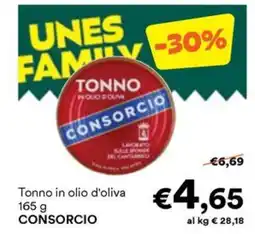 Unes Tonno in olio d'oliva Consorcio offerta