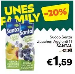 Unes Succo Senza Zuccheri Aggiunti 1 l SANTAL offerta
