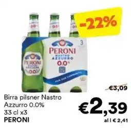 Unes Birra pilsner Nastro Azzurro 0.0% PERONI offerta