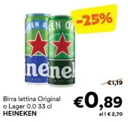 Unes Birra lattina Original HEINEKEN offerta