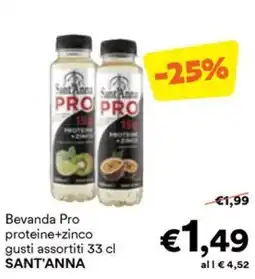 Unes Bevanda Pro proteine+zinco SANT'ANNA offerta