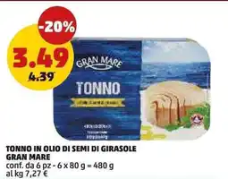 PENNY Tonno in olio di semi di girasole Gran Mare offerta