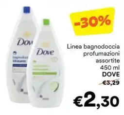 Unes Linea bagnodoccia profumazioni assortite DOVE offerta