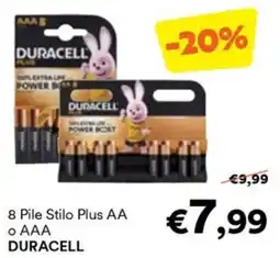 Unes 8 Pile Stilo Plus AA o AAA DURACELL offerta