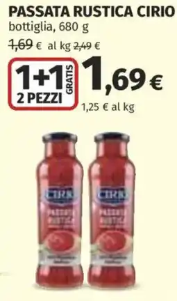 Ipercoop Passata rustica Cirio offerta