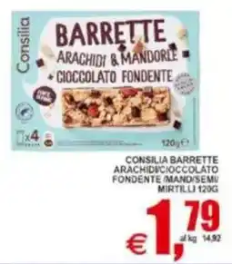 Pewex Consilia barrette arachidi mandorle cioccolato fondente offerta