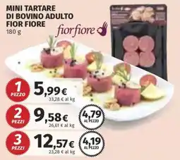 Ipercoop Mini tartare di bovino adulto fior fiore offerta