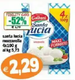 Il Castoro Supermercati Santa lucia mozzarella offerta