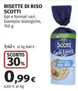 Ipercoop Risette di riso Scotti offerta