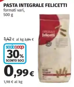 Ipercoop Pasta integrale Felicetti offerta