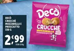 Deco Superfreddo Decò crocchè mozzarella e prosciutto offerta