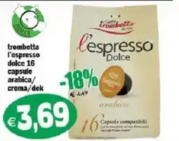 Il Castoro Supermercati Caffè Trombetta l'espresso dolce offerta