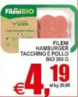 Pewex Fileni hamburger tacchino e pollo bio offerta