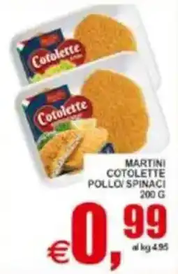 Pewex Martini Cotolette Pollo Spinaci offerta