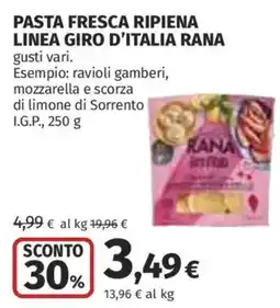 Ipercoop Pasta fresca ripiena linea giro d'italia rana offerta