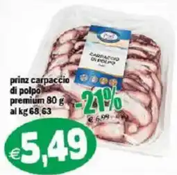 Il Castoro Supermercati prinz carpaccio di polpo premium offerta