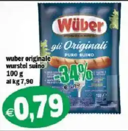 Il Castoro Supermercati Wüber wurstel suino offerta