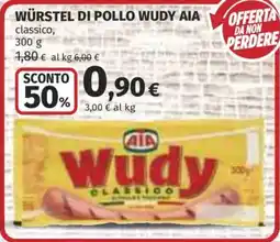 Ipercoop Würstel di pollo Wudy Aia classico offerta