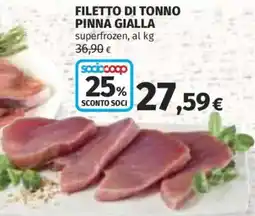 Ipercoop Filetto di tonno pinna gialla offerta